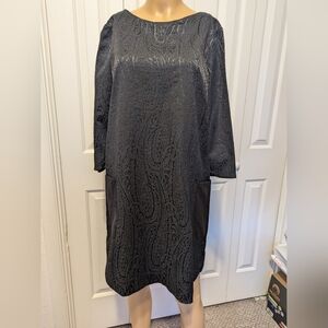 Madame Paris black dress midi with pockets size 38. (S/M)